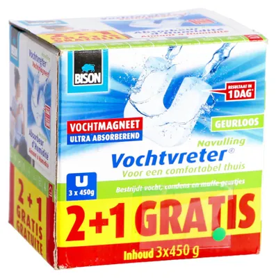 Produktbild von Bison Feuchtigkeitsmagnet Nachfüllpackung geruchlos 3 x 450g für Feuchtigkeitsfresser