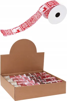 Imagen del producto de Cinta decorativa para regalos navideños, 270 x 4 cm, 1 unidad.