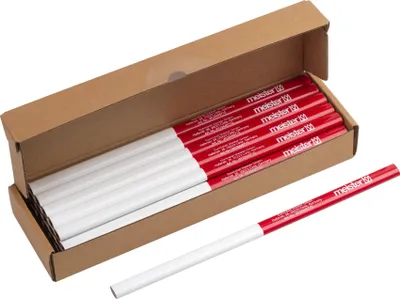 Produktbild von Meister Zimmermannsbleistift-Set 25-teilig 240 mm Länge rot & weiß Markierungswerkzeug
