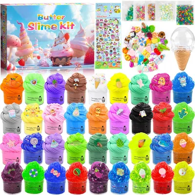 Immagine prodotto di 36 kit di slime morbido, in diversi colori, per bambini
