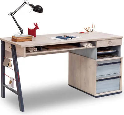 Produktbild von Cilek Schreibtisch TRIO II mit 3 Schubkästen, 141x76x64 cm (B/H/T)