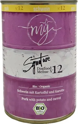 Produktbild von My Bio Schwein mit Kartoffel und Karotte 410g mÿ Nassfutter für Hunde I Hundefutter
