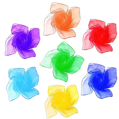 Obrázek produktu pro Žonglovací šátky Chiffon 7 kusů 45 x 45 cm Tanec Barevné