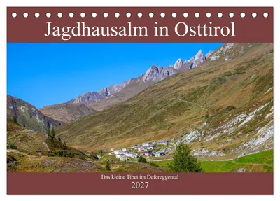 Produktbild von Jagdhausalm in Osttirol (Tischkalender 2027 DIN A5 quer), CALVENDO Monatskalender