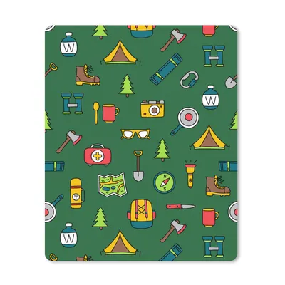 Produktbild von MuchoWow® Mauspad Mousepad Camping - Zelt - Axt - Rucksack 30x40 cm - Mousepads - Maus Mat - Pad - Mausunterlage - Mausmatten