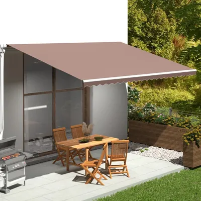 Immagine prodotto di Maison Exclusive - Telo di ricambio per tenda da sole, colore marrone, 5x3,5 metri, in poliestere