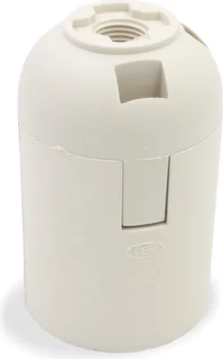 Produktbild von E27 Fassung Thermoplast 2-teilig Glattmantel u. Rastkappe M10x1 Gewinde | Kunstoff | Weiss