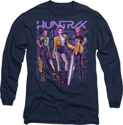 Produktbild von K-Pop Demon Hunters - T-Shirt für Herren/Damen Uni, Langärmlig TV20425 (XL) (Marine)