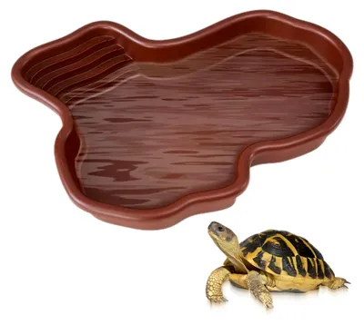 Produktbild von Wasserschale für Schildkröten und Reptilien, rutschfeste Futterschale mit Rampe, Tierbecken für Eidechsen und Geckos