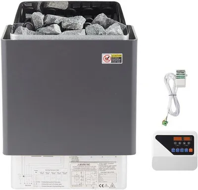 Produktbild von Elektrischer Saunaofen mit externer Steuerung, aus rostfreiem Stahl, für Räume von 9-13 m³