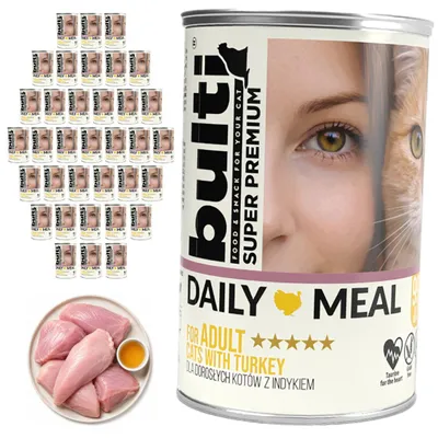 Produktbild von BULTI | Katzenfutter Pute - Katzennassfutter Set 36x400g Dose - Nassfutter Pute fur Katze