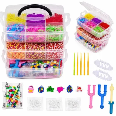 Produktbild von 4YOU Mega Bastelset Gummibänder 4500 Teile DIY Schmuck