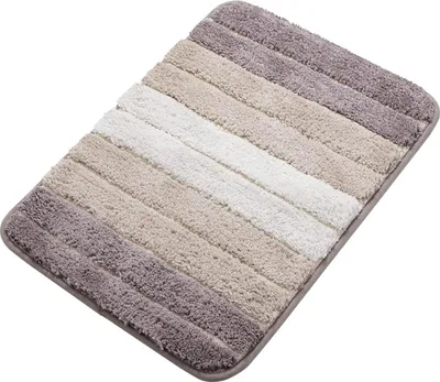 Produktbild von Rutschfeste Badematte, extra weiche Badezimmermatte, maschinenwaschbar, wasserabsorbierend, 50 x 80 cm, Beige