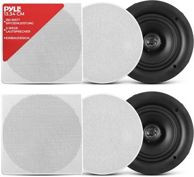Obrázok produktu pre Stropný reproduktor Pyle 13,3 cm, 150W stropný reproduktor, stropný reproduktor, nástenný reproduktor, plochý reproduktor, montážny systém, výškový reproduktor