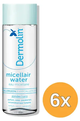 Productafbeelding van 6x Dermolin Pure Micellair Water (200 ml)