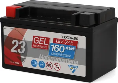 Produktbild von Cartec Gel Motorradbatterie YTX7A-BS 7Ah 160A