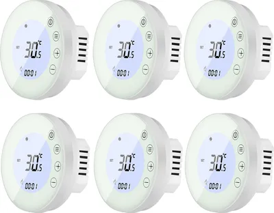 Produktbild von 6X Digital LCD Raumthermostat thermostat für Elektroheizung Fußbodenheizung Programmierbarer Raumtemperaturregler mit runder Hintergrundbeleuchtung