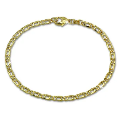 Image de GoldDream bracelet 333 or jaune œil de tigre creux 8 carats brillant 19cm GDA0339Y
