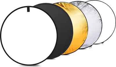Obrázek produktu pro Andoer 24" 60cm disk 5 v 1 Multi-Portable (zlatý, stříbrný, bílý, černý, průsvitný) skládací fotografický studiový světelný reflektor