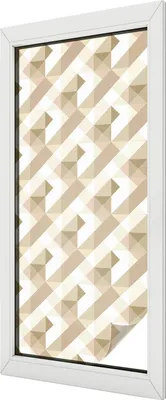 Obrázek produktu pro Vitrážová fólie na okna - 116x50 cm - vitrážový vzor - neprůhledná dekorativní fólie na ochranu soukromí - samolepicí, UV ochrana - trojúhelníkový vzor