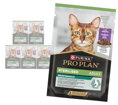 Zdjęcie produktu dla Purina Pro Plan Adult Sterilised Maintenance 6x85g Mokra Karma Dla Kota z Kaczką w Sosie