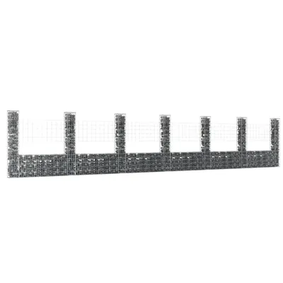 Immagine prodotto di Cesto di gabbioni a U con 7 colonne di ferro 740x20x150 cm