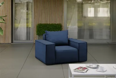 Produktbild von Kaiser Möbel Sessel für den Garten SONNE, die Terrasse, den Hof, gemütliche Marineblau
