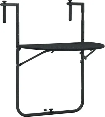 Obrázek produktu pro The Living Store Balkonový závěsný stolek černý 60x64x83,5 cm plastový ratanový vzhled