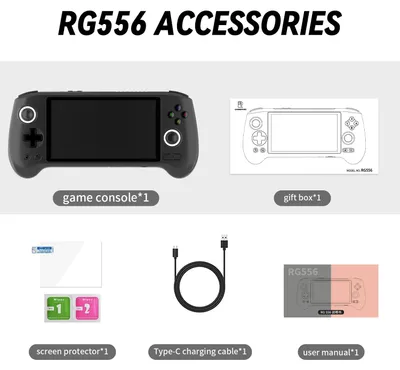 Productafbeelding van Draagbare spelconsole - RG556 - 13,9 cm AMOLED-touchscreen - 1920 x 1080 - Android - 128 GB met 4K-games - Zwart