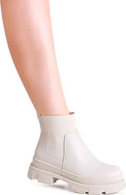 Produktbild von topschuhe24 2570 Damen Plateau Stiefeletten Chelsea Boots , Farbe:Beige, Größe:37 EU