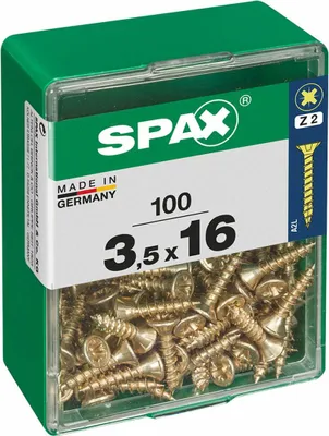 Zdjęcie produktu dla SPAX 4081020350162, Śruba, Stal, Cynk, Drewno, Płaska głowa, Pozidriv, Żółty