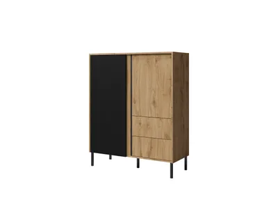 Produktbild von Hochkommode 120 cm Schwarz LARS JM01