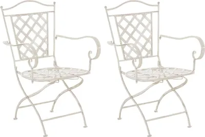 Imagen del producto de Conjunto de 2 sillas de jardín nostálgicas: sillas elegantes, fabricadas a mano para una gran estabilidad