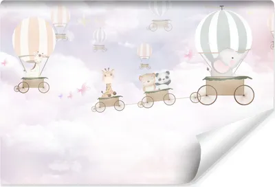 Produktbild von Muralo Vlies Fototapete für Kinderzimmer TIERE Luftballons Wolken Br. 416cm x Hö. 254cm