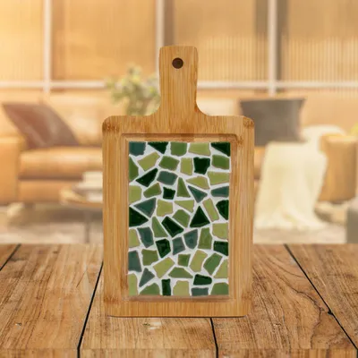 Produktbild von Little Creations DIY Mosaik Servierbrett grün - kreatives Bastelset