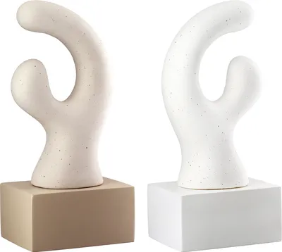 Produktbild von Gilde Skulptur, "Prasero", gepunktet, Keramik, beige, weiß, L. 9 cm, B. 12 cm, H. 26 cm 58540 4063387585405 2 Stück (2-fach sortiert)