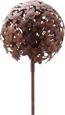 Immagine prodotto di Bastone d'aglio in metallo per il giardino - Decorazione floreale marrone
