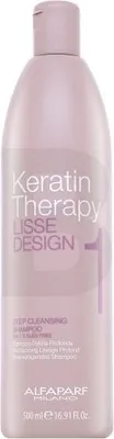 Produktbild von Alfaparf Milano Lisse Design Keratin Therapy Deep Cleansing Shampoo Tiefenreinigungsshampoo für alle Haartypen 500 ml
