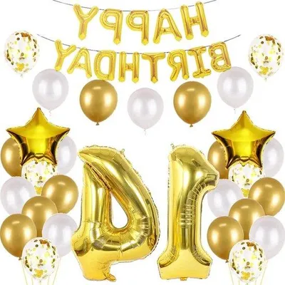 Immagine prodotto di Palloncino in foil giallo – Decorazione per il compleanno di un ragazzo di 14 anni
