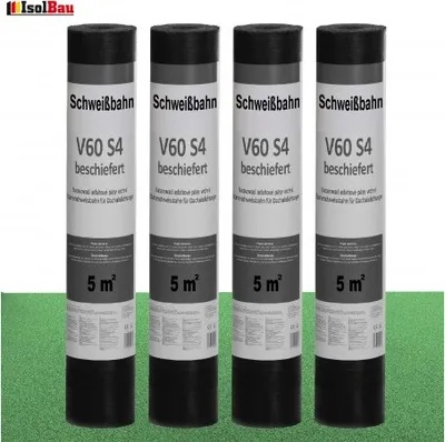 Immagine prodotto di Isolbau, membrana di saldatura V60 S4, con inserto in fibra di vetro, rivestita, colore verde, 20 m². Guaina bituminosa per tetti, 4 rotoli