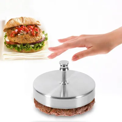 Produktbild von Hamburgerpresse - Burgerpresse - Hamburgerform - Edelstahl - Verstellbare Dicke - Ø 10cm - Für Burger und Patties - Grillzubehör - Für Küche und Grill