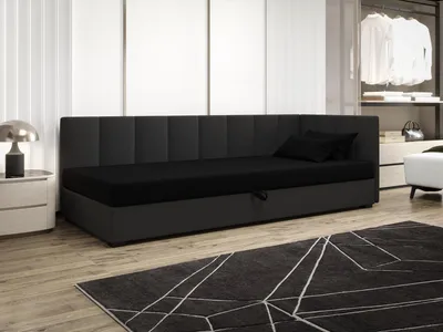 Obrázok produktu pre Jednolôžková posteľ 90x195 MANKA PLUS 1 - čierna / šedá