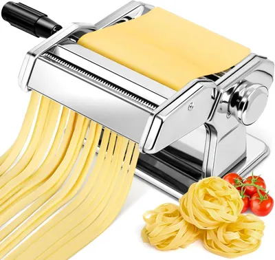 Obrázek produktu pro Ruční stroj na těstoviny YASHE, nerezový stroj na těstoviny se dvěma šířkami, na špagety a fettuccine, zelený