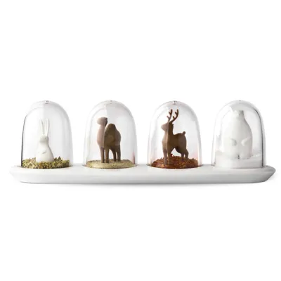 Produktbild von 4pcs/Set Spice Jar süße transparente PP vier Jahreszeiten Pflanzen Tiere Gewürzglas für Kraut-Tiere