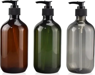 Produktbild von Crrynuo Seifenspender Pumpspender PET Schwarz 300 ml, 3er Set, wiederverwendbar, nachfüllbar, robust, auslaufsicher, langlebig für Bad & Küche
