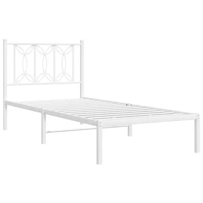 Produktbild von Bettgestell mit Kopfteil Metall Weiß 80x200 cm
