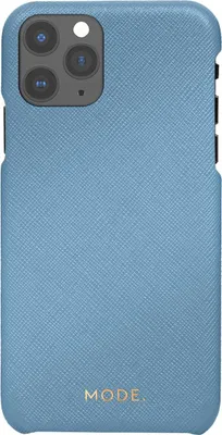 Image de MODE, étui rigide en cuir pour iPhone 11 Pro London, bleu