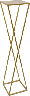 Produktbild von HowHomely Modern Pflanzenständer, Blumenhocker aus Metall Gold 100 cm Höhe - Blumenständer für das Haus