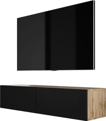 Obrázek produktu pro TV skříňka : dub Wotan / matná černá, 140 x 34 x 32 cm