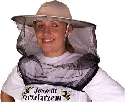 Produktbild von IMKERSHOP Imkerhut mit Gummizug unter den Armen, Schutz vor Bienenstichen, Hut mit Netz, Bienenschutz mit Schleier, Haube für Imker, Schutzkleidung